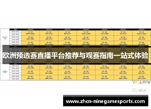 欧洲预选赛直播平台推荐与观赛指南一站式体验